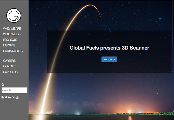 Global Fuels screen of website